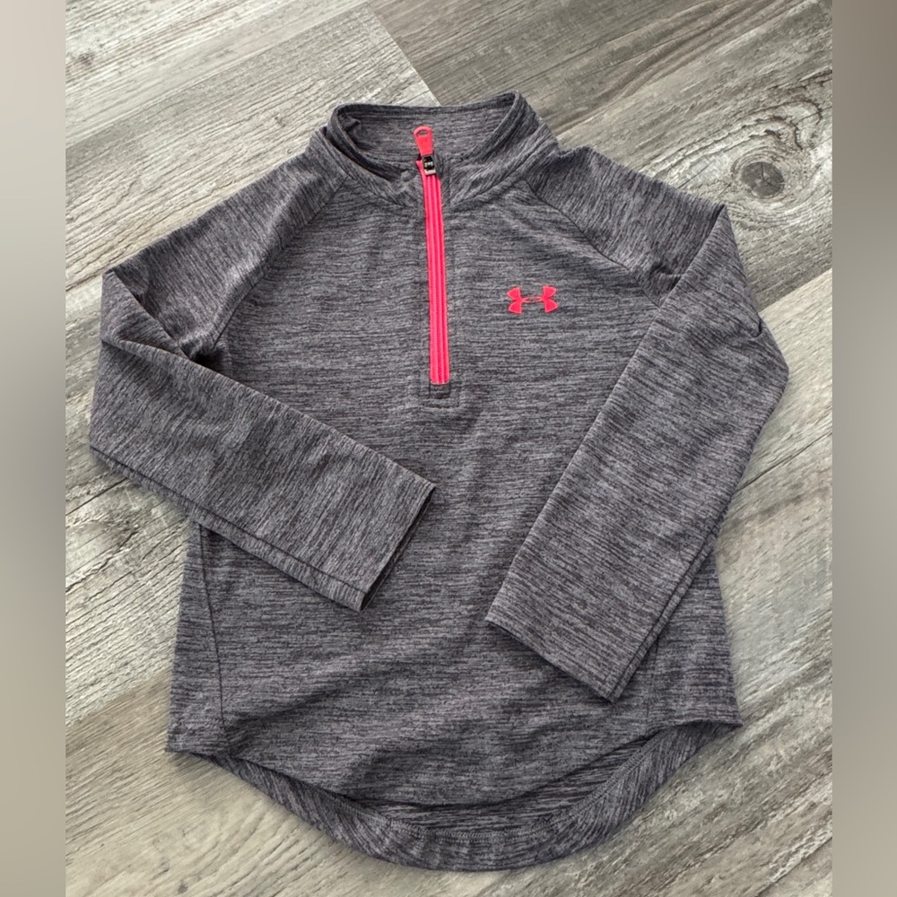 Under Armour Kids Gray Sweatshirt with Pink Accents